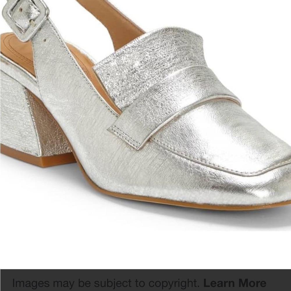 Corso Como Silver Block Heel Mules